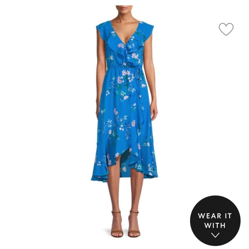 EUC Ruffle Trim Wrap Dress